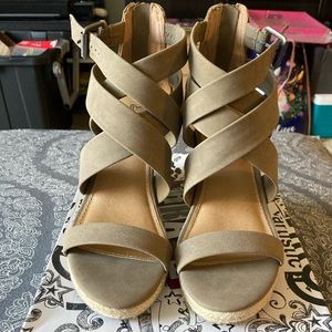 Brash Roe Open-Toe Suede Wedge